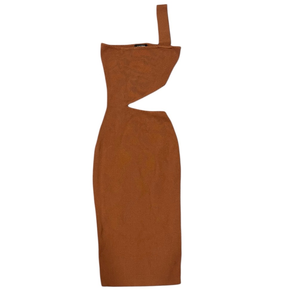 Fashion Nova “Cross My Corazon” Cutout Sweater Midi Dress | Cognac | Size S - Picture 2 of 4